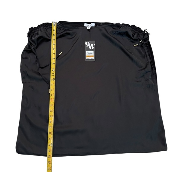 Nine West Ruched Shoulder Tie Elegant Black Women's Top Size 3X NWT - Picture 8 of 17